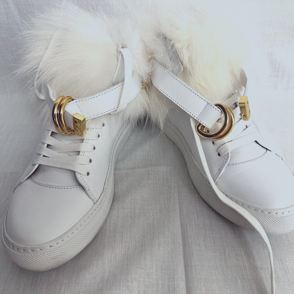 Buscemi Womens 100MM New Rabbit White Sneakers US 9